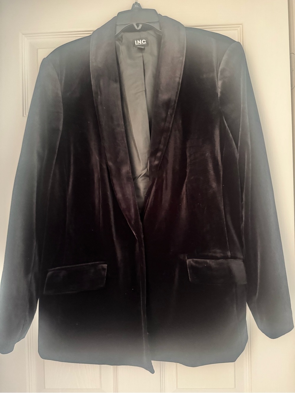 INC International Concepts Black Velvet Blazer